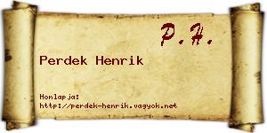 Perdek Henrik névjegykártya